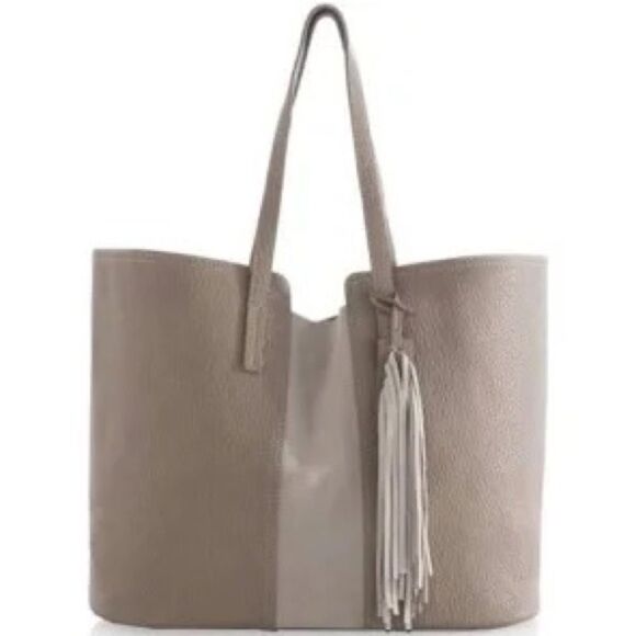Shiraleah Handbags - Shiraleah taupe vegan leather porter tote  travel vacation carry all bag